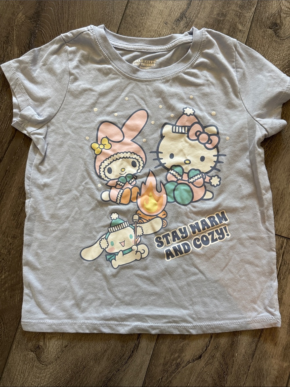 Hello Kitty Short Sleeve Tee in Light Blue with Pastel Print
